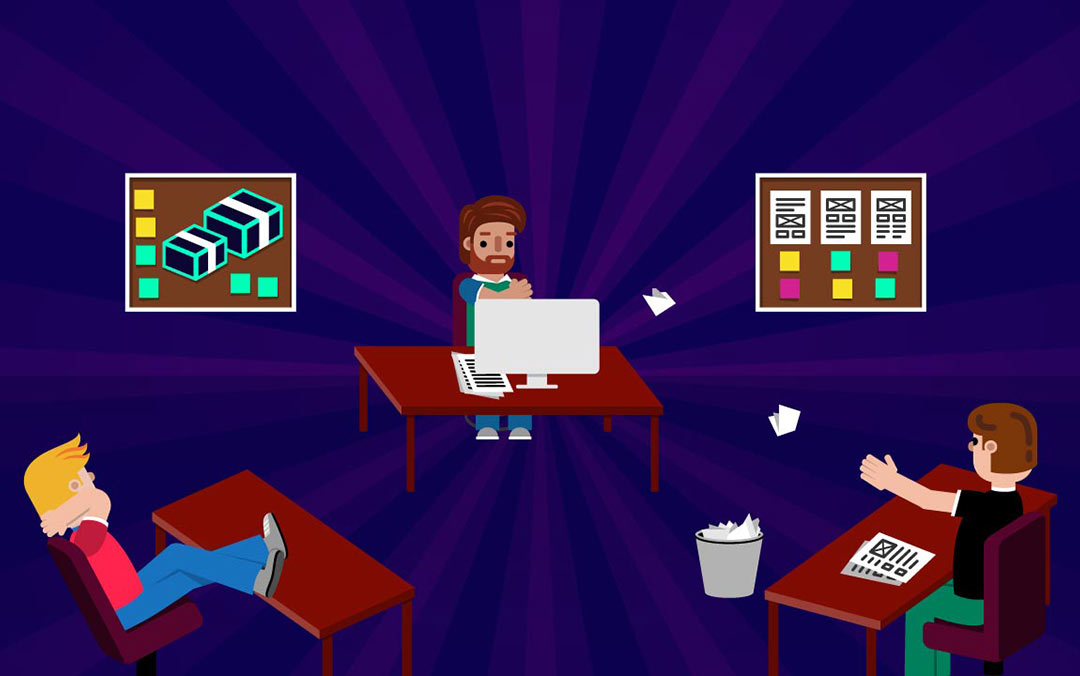 Illustration of a team at Digital Agency